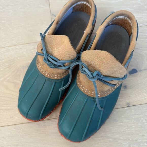 Bean Boots L.L. Bean Green/brown Waterproof Duck Shoes Women Sz 9 - Picture 5 of 8